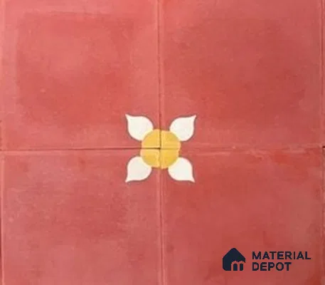 Athangudi Moroccan Floor Tile TL 10880 Pearl Finish 254 x 254 mm Center Concrete Tile - 18 mm