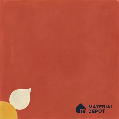 Athangudi Handmade Center Tile TL 10880 Coral Heritage Bloom 10 x 10 inch Concrete Pearl Finish - 18 mm | Suitable for Indoor Flooring in Living Room, Bedroom, Dining Area & Foyer