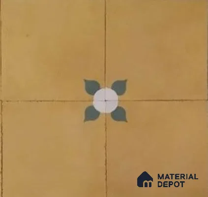 Athangudi Moroccan Floor Tile TL 10880 B Pearl Finish 254 x 254 mm Center Concrete Tile - 18 mm (Sample)