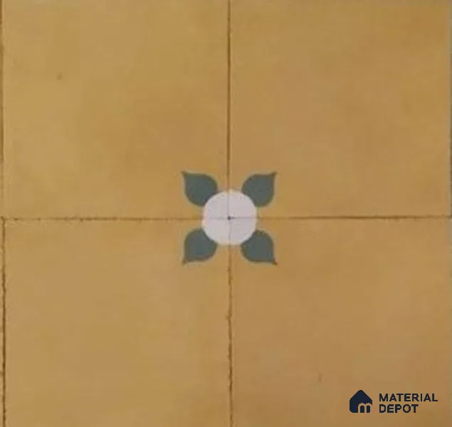 Athangudi Moroccan Floor Tile TL 10880 B Pearl Finish 254 x 254 mm Center Concrete Tile - 18 mm (Sample)