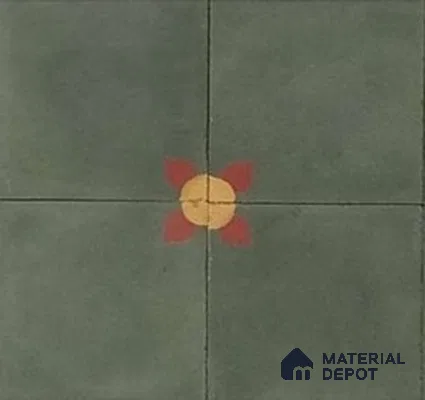 Athangudi Moroccan Floor Tile TL 10880 C Pearl Finish 254 x 254 mm Center Concrete Tile - 18 mm (Sample)