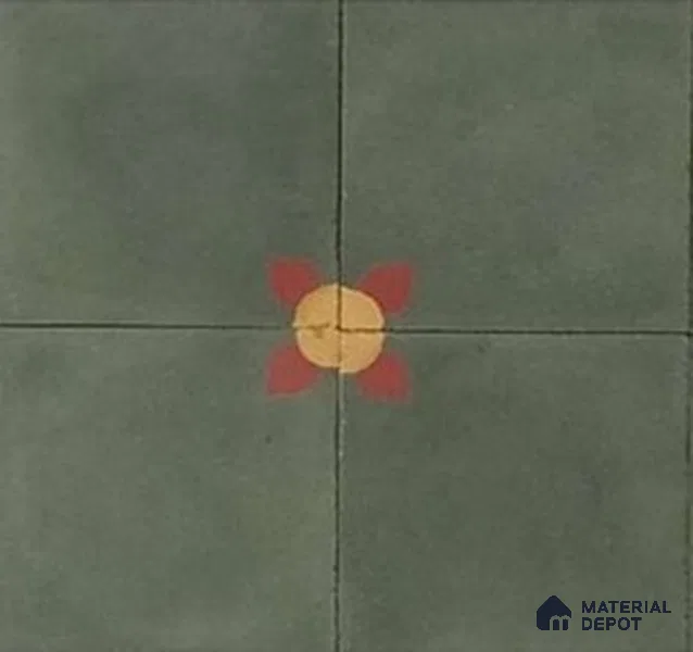 Athangudi Moroccan Floor Tile TL 10880 C Pearl Finish 254 x 254 mm Center Concrete Tile - 18 mm (Sample)
