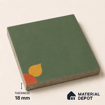 Athangudi Handmade Center Tile TL 10880 C Olive Marigold 10 x 10 inch Concrete Pearl Finish - 18 mm | Suitable for Indoor Flooring in Living Room, Bedroom, Dining Area & Foyer