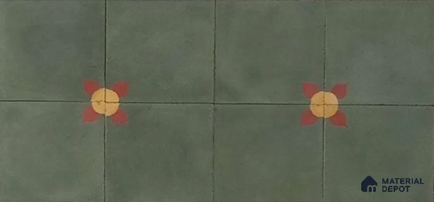 Athangudi Moroccan Floor Tile TL 10880 C Pearl Finish 254 x 254 mm Center Concrete Tile - 18 mm (Sample)