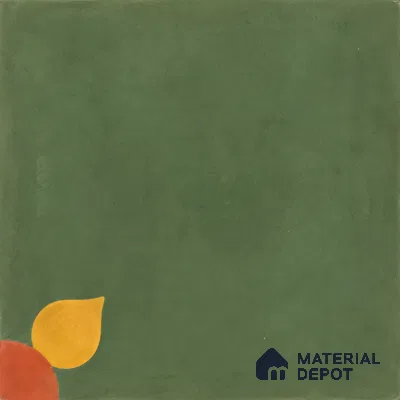 Athangudi Handmade Center Tile TL 10880 C Olive Marigold 10 x 10 inch Concrete Pearl Finish - 18 mm | Suitable for Indoor Flooring in Living Room, Bedroom, Dining Area & Foyer