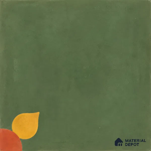 Athangudi Handmade Center Tile TL 10880 C Olive Marigold 10 x 10 inch Concrete Pearl Finish - 18 mm | Suitable for Indoor Flooring in Living Room, Bedroom, Dining Area & Foyer