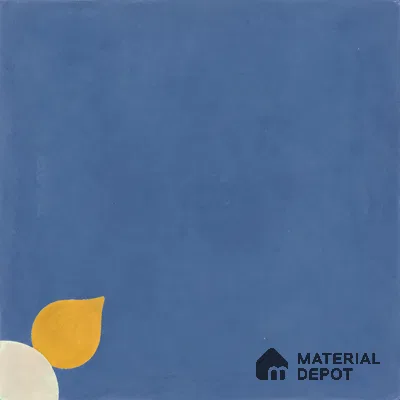 Athangudi Handmade Center Tile TL 10880 D Indigo Blossom 10 x 10 inch Concrete Pearl Finish - 18 mm | Suitable for Indoor Flooring in Living Room, Bedroom, Dining Area & Foyer
