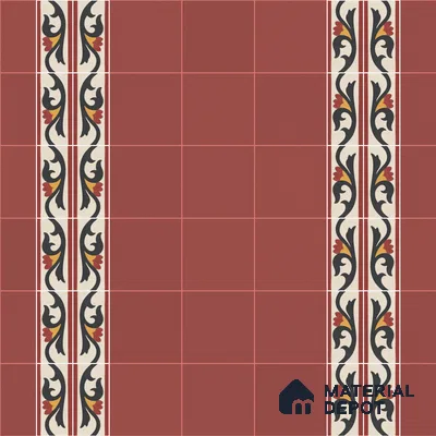 Athangudi Moroccan Floor Tile TL 10880 G Pearl Finish 127 x 254 mm Border Concrete Tile - 18 mm