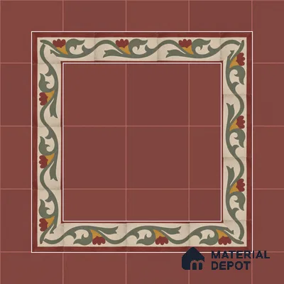 Athangudi Moroccan Floor Tile TL 10880 G Pearl Finish 127 x 254 mm Border Concrete Tile - 18 mm