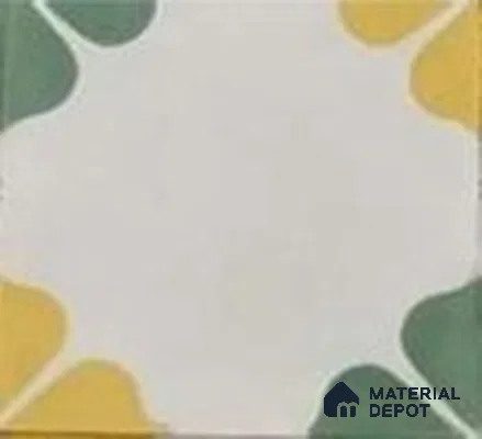 Athangudi Moroccan Floor Tile TL 10872 Pearl Finish 254 x 254 mm Center Concrete Tile - 18 mm