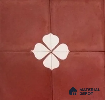 Athangudi Moroccan Floor Tile TL 10872 B Pearl Finish 254 x 254 mm Center Concrete Tile - 18 mm