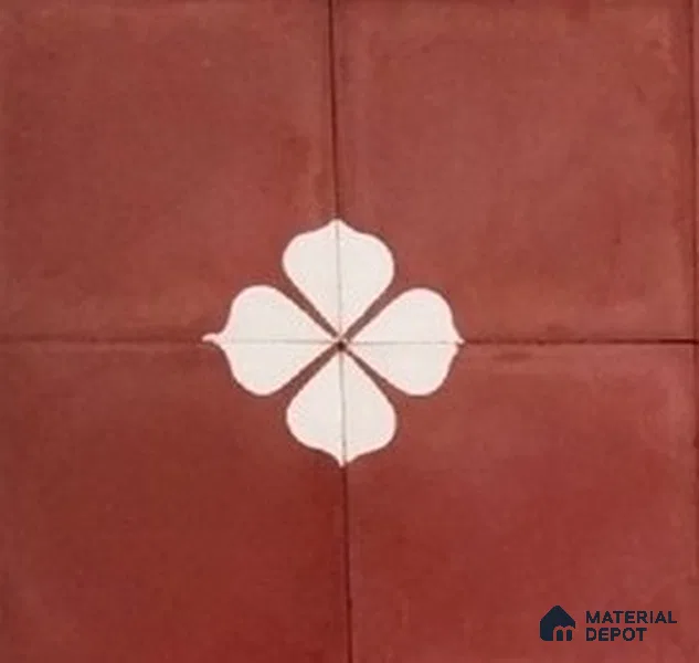 Athangudi Moroccan Floor Tile TL 10872 B Pearl Finish 254 x 254 mm Center Concrete Tile - 18 mm