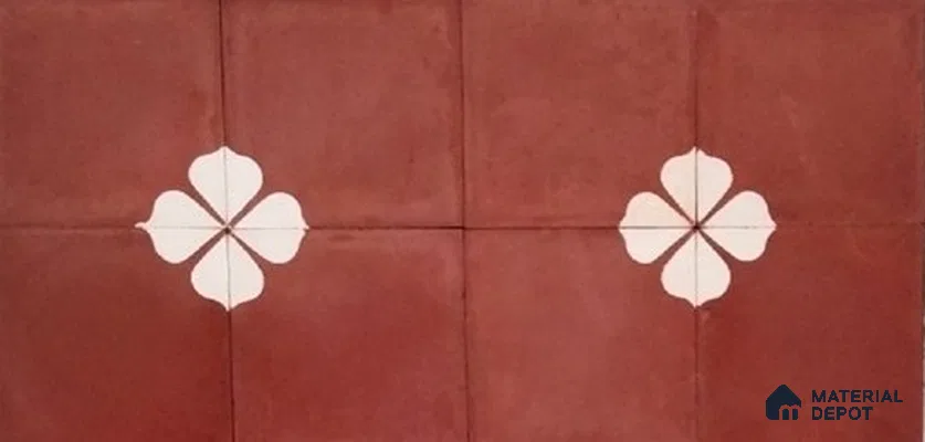 Athangudi Moroccan Floor Tile TL 10872 B Pearl Finish 254 x 254 mm Center Concrete Tile - 18 mm