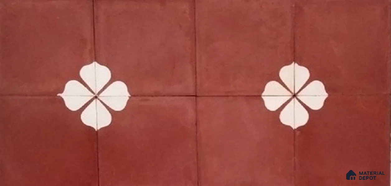 Athangudi Moroccan Floor Tile TL 10872 B Pearl Finish 254 x 254 mm Center Concrete Tile - 18 mm