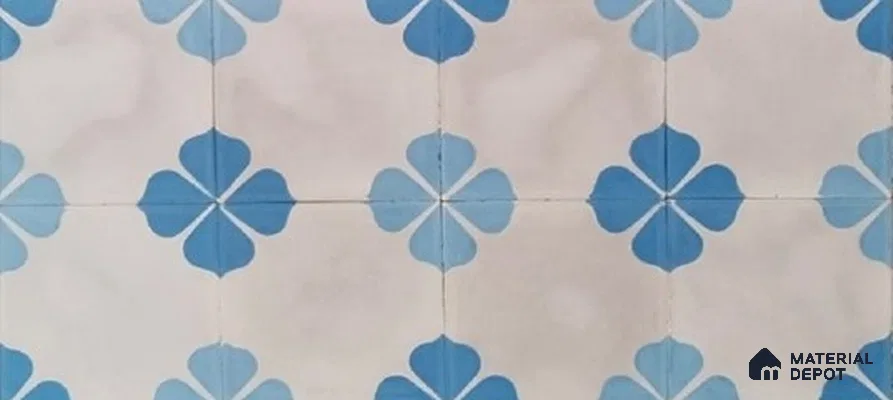 Athangudi Moroccan Floor Tile TL 10872 C Pearl Finish 254 x 254 mm Center Concrete Tile - 18 mm