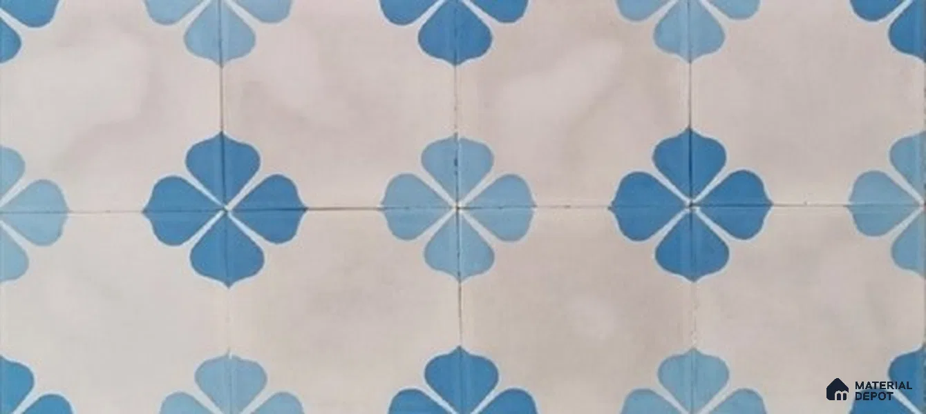 Athangudi Moroccan Floor Tile TL 10872 C Pearl Finish 254 x 254 mm Center Concrete Tile - 18 mm