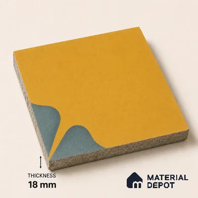 Athangudi Handmade Center Tile TL 10872 D Ochre Indigo Bloom 10 x 10 inch Concrete Pearl Finish - 18 mm | Suitable for Indoor Flooring in Living Room, Bedroom, Dining Area & Foyer