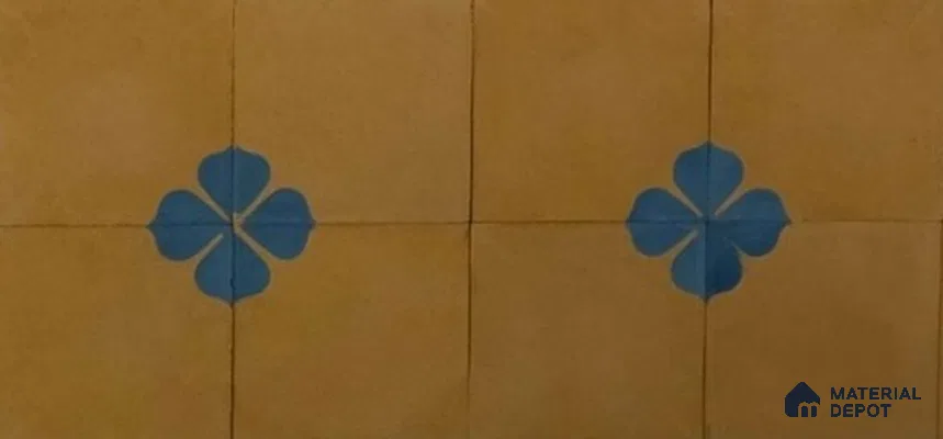 Athangudi Moroccan Floor Tile TL 10872 D Pearl Finish 254 x 254 mm Center Concrete Tile - 18 mm