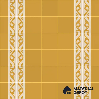 Athangudi Moroccan Floor Tile TL 10872 E Pearl Finish 127 x 254 mm Border Concrete Tile - 18 mm