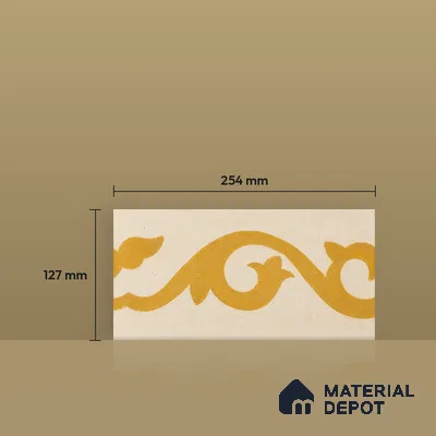 Athangudi Moroccan Floor Tile TL 10872 E Pearl Finish 127 x 254 mm Border Concrete Tile - 18 mm