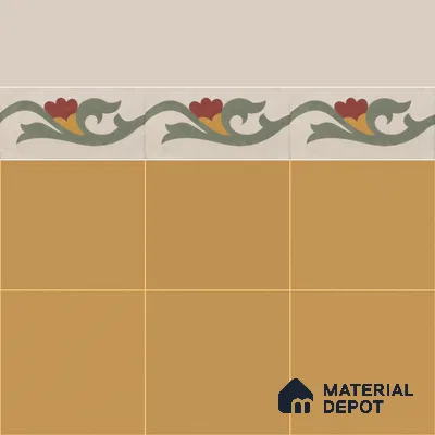 Athangudi Moroccan Floor Tile TL 10872 F Pearl Finish 127 x 254 mm Border Concrete Tile - 18 mm
