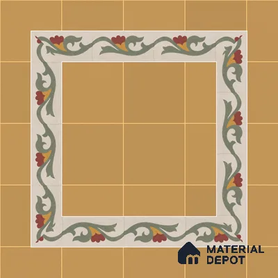 Athangudi Moroccan Floor Tile TL 10872 F Pearl Finish 127 x 254 mm Border Concrete Tile - 18 mm