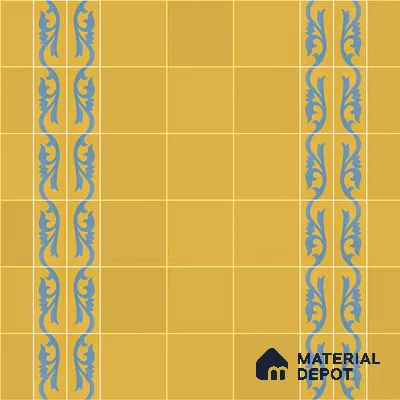 Athangudi Moroccan Floor Tile TL 10872 H Pearl Finish 127 x 254 mm Border Concrete Tile - 18 mm