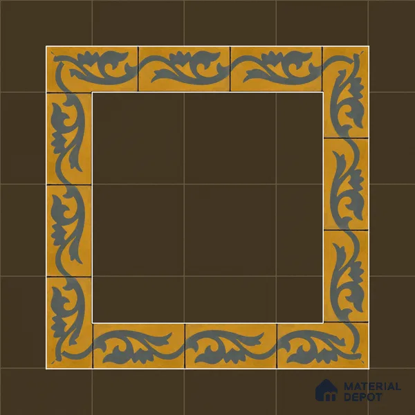 Athangudi Moroccan Floor Tile TL 10872 H Pearl Finish 127 x 254 mm Border Concrete Tile - 18 mm