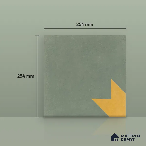 Athangudi Handmade Center Tile TL 10877 Olive Sunburst 10 x 10 inch Concrete Pearl Finish - 18 mm | Suitable for Indoor Flooring in Living Room, Bedroom, Dining Area & Foyer