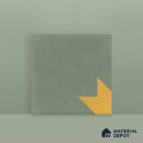 Athangudi Handmade Center Tile TL 10877 Olive Sunburst 10 x 10 inch Concrete Pearl Finish - 18 mm | Suitable for Indoor Flooring in Living Room, Bedroom, Dining Area & Foyer