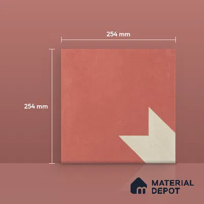 Athangudi Moroccan Floor Tile TL 10877 B Pearl Finish 254 x 254 mm Center Concrete Tile - 18 mm