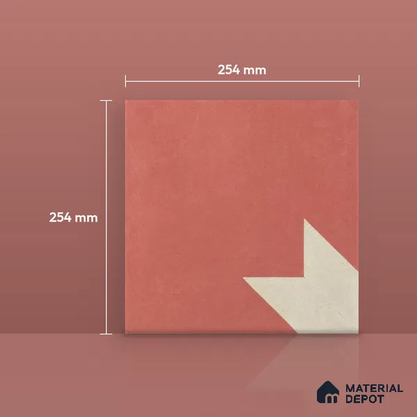 Athangudi Moroccan Floor Tile TL 10877 B Pearl Finish 254 x 254 mm Center Concrete Tile - 18 mm