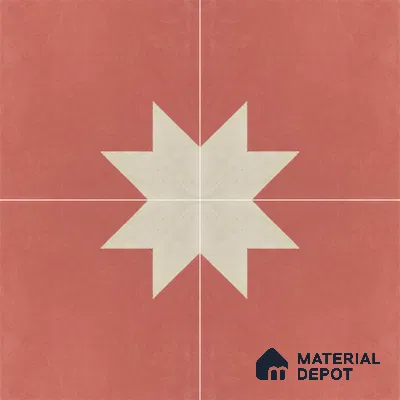 Athangudi Moroccan Floor Tile TL 10877 B Pearl Finish 254 x 254 mm Center Concrete Tile - 18 mm