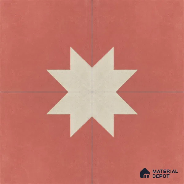 Athangudi Moroccan Floor Tile TL 10877 B Pearl Finish 254 x 254 mm Center Concrete Tile - 18 mm