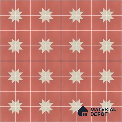 Athangudi Moroccan Floor Tile TL 10877 B Pearl Finish 254 x 254 mm Center Concrete Tile - 18 mm