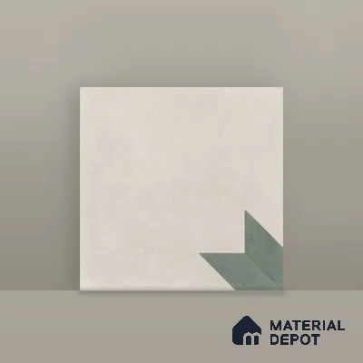 Athangudi Handmade Center Tile TL 10877 C Ivory Emerald Sun 10 x 10 inch Concrete Pearl Finish - 18 mm | Suitable for Indoor Flooring in Living Room, Bedroom, Dining Area & Foyer