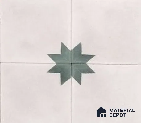 Athangudi Moroccan Floor Tile TL 10877 C Pearl Finish 254 x 254 mm Center Concrete Tile - 18 mm