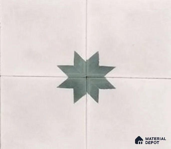 Athangudi Moroccan Floor Tile TL 10877 C Pearl Finish 254 x 254 mm Center Concrete Tile - 18 mm
