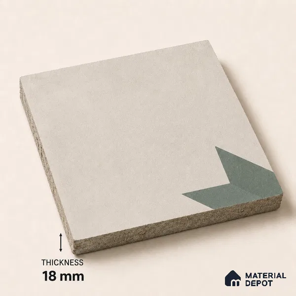 Athangudi Handmade Center Tile TL 10877 C Ivory Emerald Sun 10 x 10 inch Concrete Pearl Finish - 18 mm | Suitable for Indoor Flooring in Living Room, Bedroom, Dining Area & Foyer