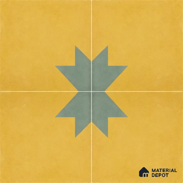 Athangudi Moroccan Floor Tile TL 10877 D Pearl Finish 254 x 254 mm Center Concrete Tile - 18 mm
