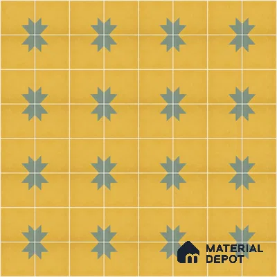 Athangudi Moroccan Floor Tile TL 10877 D Pearl Finish 254 x 254 mm Center Concrete Tile - 18 mm