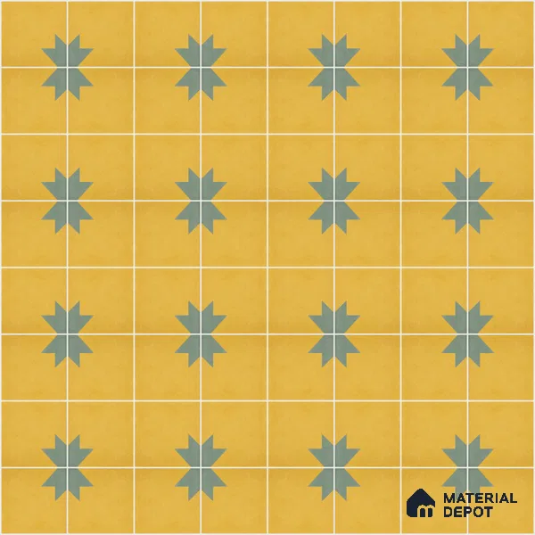 Athangudi Moroccan Floor Tile TL 10877 D Pearl Finish 254 x 254 mm Center Concrete Tile - 18 mm