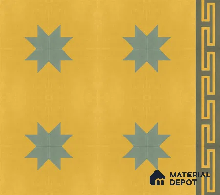 Athangudi Handmade Center Tile TL 10877 D Ochre Slate Sun 10 x 10 inch Concrete Pearl Finish - 18 mm | Suitable for Indoor Flooring in Living Room, Bedroom, Dining Area & Foyer