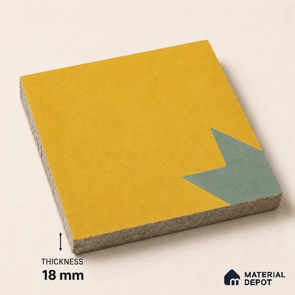 Athangudi Handmade Center Tile TL 10877 D Ochre Slate Sun 10 x 10 inch Concrete Pearl Finish - 18 mm | Suitable for Indoor Flooring in Living Room, Bedroom, Dining Area & Foyer