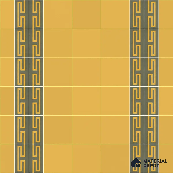 Athangudi Moroccan Floor Tile TL 10877 E Pearl Finish 127 x 254 mm Border Concrete Tile - 18 mm