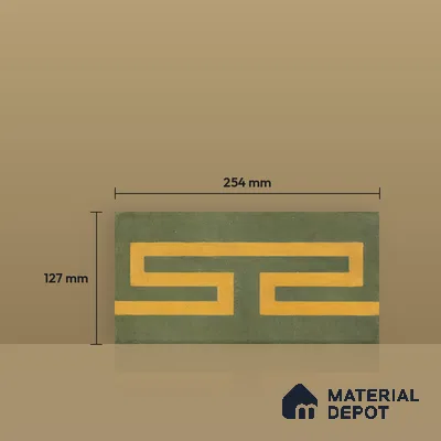 Athangudi Moroccan Floor Tile TL 10877 E Pearl Finish 127 x 254 mm Border Concrete Tile - 18 mm