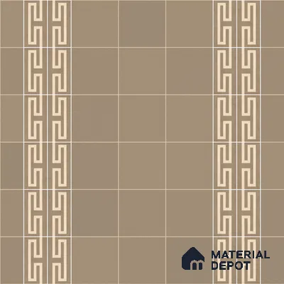Athangudi Handmade Border Tile TL 10877 G Ivory Emerald Sun 10 x 5 inch Concrete Pearl Finish - 18 mm | Suitable for Decorative Floor Borders in Living Room, Bedroom, Dining Area & Foyer