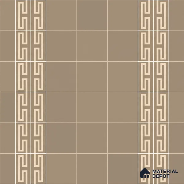 Athangudi Handmade Border Tile TL 10877 G Ivory Emerald Sun 10 x 5 inch Concrete Pearl Finish - 18 mm | Suitable for Decorative Floor Borders in Living Room, Bedroom, Dining Area & Foyer