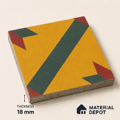 Athangudi Handmade Center Tile TL 10874 Peacock Star Garden 10 x 10 inch Concrete Pearl Finish - 18 mm | Suitable for Indoor Flooring in Living Room, Bedroom, Dining Area & Foyer