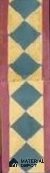 Athangudi Moroccan Floor Tile TL 10874 E Pearl Finish 127 x 254 mm Border Concrete Tile - 18 mm (Sample)